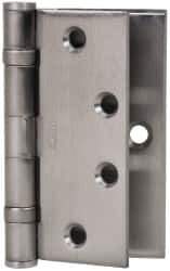 Stanley - 4-1/2" Long Steel Commercial Hinge - Satin Chrome Finish, 5 Knuckles, 8 Holes - USA Tool & Supply