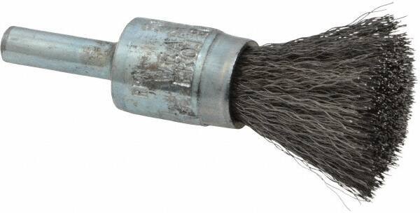 Osborn - 1/2" Brush Diam, Crimped, End Brush - 1/4" Diam Shank, 25,000 Max RPM - USA Tool & Supply