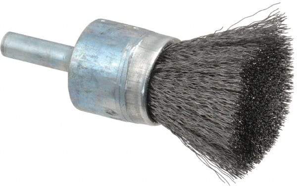 Osborn - 3/4" Brush Diam, Crimped, End Brush - 1/4" Diam Shank, 20,000 Max RPM - USA Tool & Supply