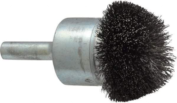 Osborn - 1-1/4" Brush Diam, Crimped, End Brush - 1/4" Diam Shank, 15,000 Max RPM - USA Tool & Supply