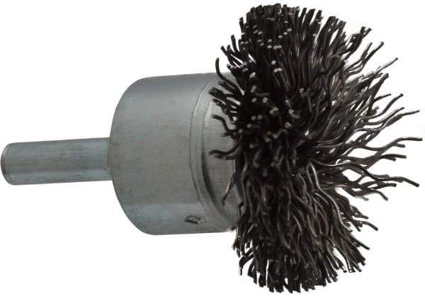 Osborn - 1-1/2" Brush Diam, Crimped, End Brush - 1/4" Diam Shank, 15,000 Max RPM - USA Tool & Supply