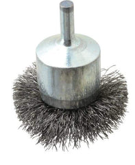 Osborn - 2" Brush Diam, Crimped, End Brush - 1/4" Diam Shank, 15,000 Max RPM - USA Tool & Supply