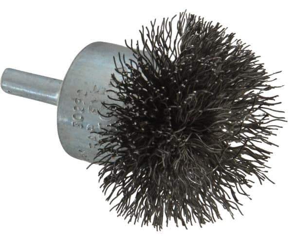 Osborn - 2" Brush Diam, Crimped, End Brush - 1/4" Diam Shank, 15,000 Max RPM - USA Tool & Supply