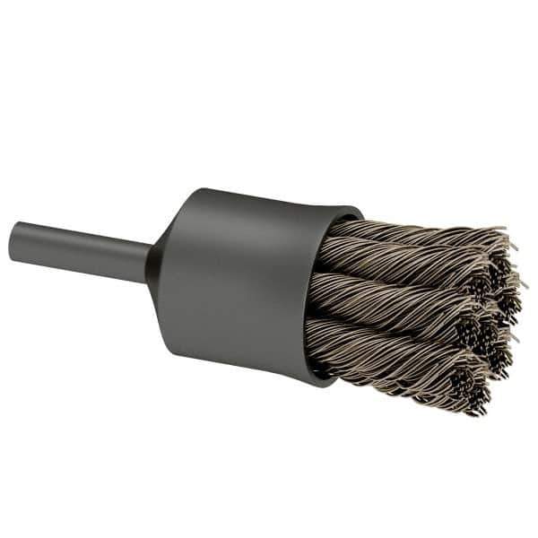 Osborn - 1" Brush Diam, Knotted, End Brush - 1/4" Diam Shank, 20,000 Max RPM - USA Tool & Supply