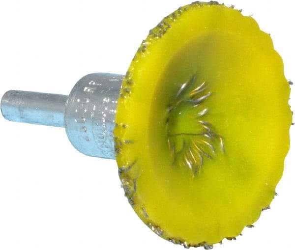 Osborn - 1-3/4" Brush Diam, Encapsulated, Flared End Brush - 1/4" Diam Shank, 25,000 Max RPM - USA Tool & Supply