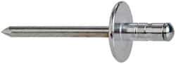 RivetKing - Size 62-64 Large Flange Head Aluminum Multi Grip Blind Rivet - Steel Mandrel, 0.062" to 1/4" Grip, 0.612" Head Diam, 0.192" to 0.196" Hole Diam, 0.519" Length Under Head, 3/16" Body Diam - USA Tool & Supply