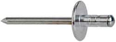 RivetKing - Size 62-64 Large Flange Head Aluminum Multi Grip Blind Rivet - Steel Mandrel, 0.062" to 1/4" Grip, 0.612" Head Diam, 0.192" to 0.196" Hole Diam, 0.519" Length Under Head, 3/16" Body Diam - USA Tool & Supply