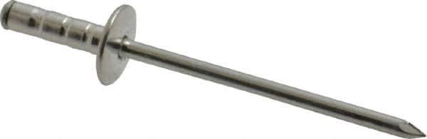 RivetKing - Size 43-44 Large Flange Head Aluminum Multi Grip Blind Rivet - Steel Mandrel, 0.156" to 1/4" Grip, 3/8" Head Diam, 0.129" to 0.133" Hole Diam, 1/2" Length Under Head, 1/8" Body Diam - USA Tool & Supply