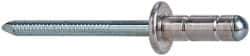 RivetKing - Size 84-86 Dome Head Aluminum Multi Grip Blind Rivet - Steel Mandrel, 0.156" to 3/8" Grip, 0.511" Head Diam, 0.257" to 0.261" Hole Diam, 0.59" Length Under Head, 1/4" Body Diam - USA Tool & Supply