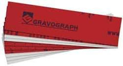 Gravotech - 8 Inch Long x 2 Inch High, Plastic Engraving Stock - Red and White - USA Tool & Supply