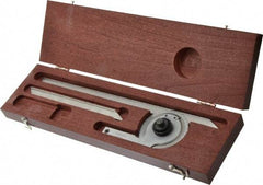 Starrett - 7, 12 Inch Long Blade, 360° Max Measurement, Bevel Protractor - Accuracy up to 0.08°, 0.08° Dial Graduation - USA Tool & Supply