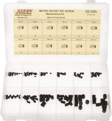 Value Collection - 140 Piece, M3 to M10, Alloy Steel Set Screw Assortment - Socket Cap Head, Hex Socket Drive, 5 to 12mm Long - USA Tool & Supply