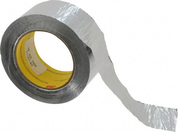 3M - 2" x 55m Silver Foil Tape - 4.6 mil, Acrylic Adhesive, Aluminum Foil Backing, 30 Lb/ln Tensile Strength, -65.2°F to 300°F, Series 425 - USA Tool & Supply