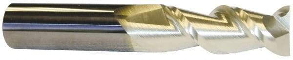 ProMax - 3/4", 1" LOC, 3/4" Shank Diam, 4" OAL, 2 Flute, Solid Carbide Square End Mill - Single End, ZrN Finish, Spiral Flute, 40° Helix, Centercutting, Right Hand Cut, Right Hand Flute, Series 108 - USA Tool & Supply