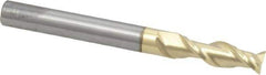 ProMax - 1/4", 3/4" LOC, 1/4" Shank Diam, 2-1/2" OAL, 2 Flute, Solid Carbide Square End Mill - Single End, ZrN Finish, Spiral Flute, 40° Helix, Centercutting, Right Hand Cut, Right Hand Flute, Series 108 - USA Tool & Supply