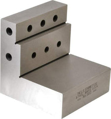 Starrett - 3" Wide x 3" Deep x 3" High Steel Precision-Ground Angle Plate - Stepped Plate, Machined Holes on Surface, Open End, Single Plate - USA Tool & Supply