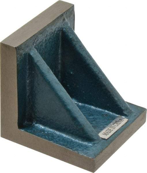 Interstate - 3" Wide x 3" Deep x 3" High Cast Iron Precision-Ground Angle Plate - Standard Plate, Flat Surface, Double Web, Single Plate - USA Tool & Supply