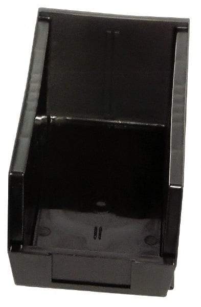 Quantum Storage - 30 Lb. Load Capacity, 10-7/8" Deep, Black Polypropylene Hopper Stacking Bin - 5" High x 5-1/2" Wide x 10-7/8" Long - USA Tool & Supply