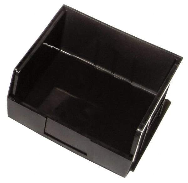Quantum Storage - 50 Lb. Load Capacity, 10-7/8" Deep, Black Polypropylene Hopper Stacking Bin - 5" High x 11" Wide x 10-7/8" Long - USA Tool & Supply