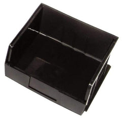 Quantum Storage - 50 Lb. Load Capacity, 10-7/8" Deep, Black Polypropylene Hopper Stacking Bin - 5" High x 11" Wide x 10-7/8" Long - USA Tool & Supply
