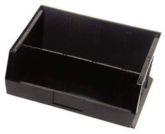 Quantum Storage - 75 Lb. Load Capacity, 14-3/4" Deep, Black Polypropylene Hopper Stacking Bin - 7" High x 16-1/2" Wide x 14-3/4" Long - USA Tool & Supply