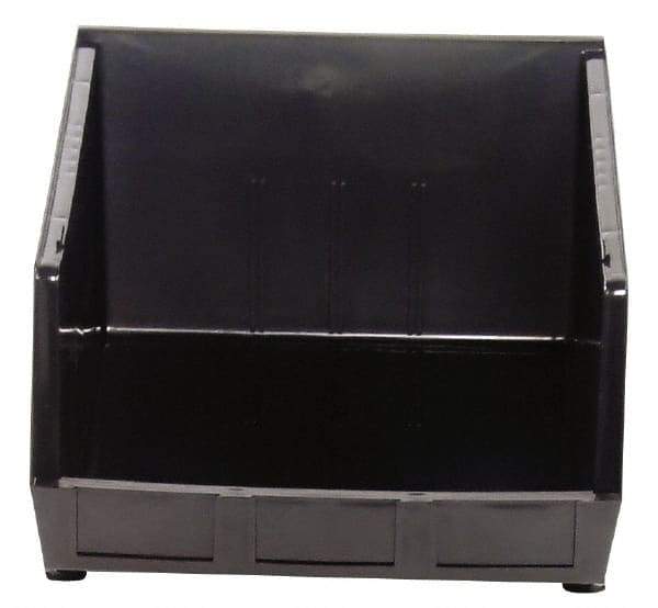 Quantum Storage - 75 Lb. Load Capacity, 18" Deep, Black Polypropylene Hopper Stacking Bin - 11" High x 16-1/2" Wide x 18" Long - USA Tool & Supply