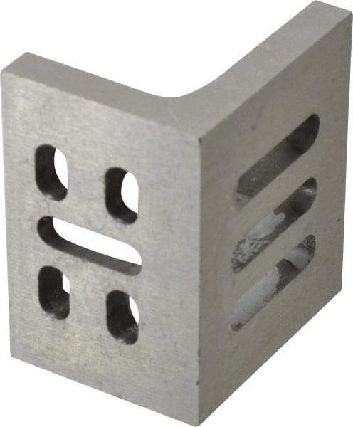 Interstate - 3" Wide x 2" Deep x 2-1/2" High Cast Iron Partially Machined Angle Plate - Slotted Plate, Through-Slots on Surface, Webbed, Single Plate - USA Tool & Supply