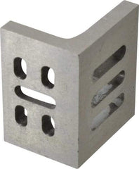 Interstate - 3" Wide x 2" Deep x 2-1/2" High Cast Iron Partially Machined Angle Plate - Slotted Plate, Through-Slots on Surface, Webbed, Single Plate - USA Tool & Supply