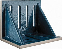 Interstate - 12" Wide x 8" Deep x 9" High Cast Iron Partially Machined Angle Plate - Slotted Plate, Through-Slots on Surface, Webbed, Single Plate - USA Tool & Supply