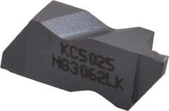 Kennametal - 3062NG K Grade KC5025, 1.58mm Cutting Width Carbide Grooving Insert - 2.39mm Max Depth of Cut, Left Hand, 0.19mm Corner Radius, TiAlN Finish - USA Tool & Supply