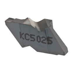Kennametal - 2M200NG K Grade KC5025, 2mm Cutting Width Carbide Grooving Insert - 2.79mm Max Depth of Cut, Right Hand, 0.19mm Corner Radius, TiAlN Finish - USA Tool & Supply