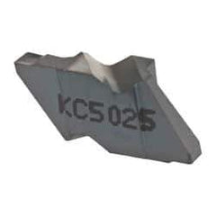 Kennametal - 2M200NG K Grade KC5025, 2mm Cutting Width Carbide Grooving Insert - 2.79mm Max Depth of Cut, Right Hand, 0.19mm Corner Radius, TiAlN Finish - USA Tool & Supply
