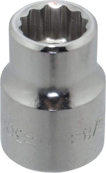 Blackhawk by Proto - 3/8", 3/8" Drive, Standard Hand Socket - 12 Points, 57/64" OAL, Chrome Finish - USA Tool & Supply