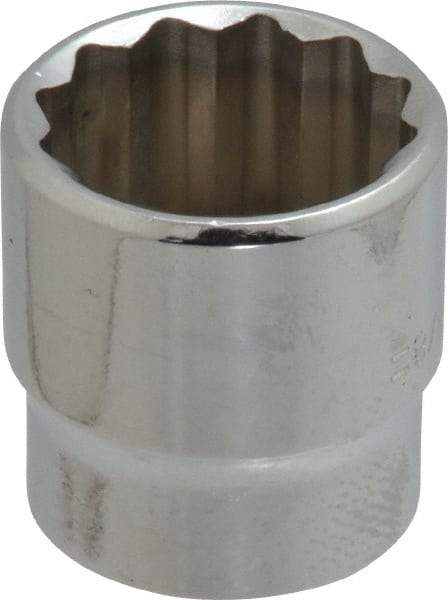 Blackhawk by Proto - 7/8", 3/8" Drive, Standard Hand Socket - 12 Points, 1-7/32" OAL, Chrome Finish - USA Tool & Supply