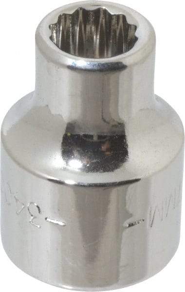 Blackhawk by Proto - 3/8" Drive, Standard Hand Socket - 12 Points, 57/64" OAL, Chrome Finish - USA Tool & Supply