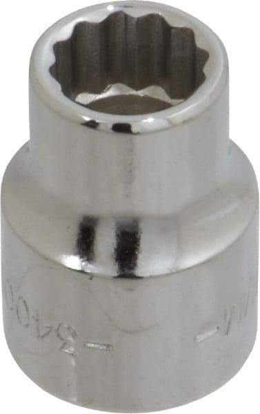 Blackhawk by Proto - 3/8" Drive, Standard Hand Socket - 12 Points, 57/64" OAL, Chrome Finish - USA Tool & Supply