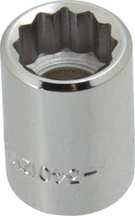 Blackhawk by Proto - 3/8" Drive, Standard Hand Socket - 12 Points, 1" OAL, Chrome Finish - USA Tool & Supply