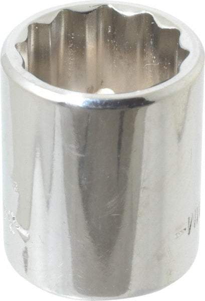 Blackhawk by Proto - 3/8" Drive, Standard Hand Socket - 12 Points, 1" OAL, Chrome Finish - USA Tool & Supply