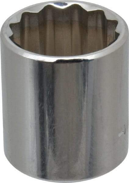 Blackhawk by Proto - 3/8" Drive, Standard Hand Socket - 12 Points, 1-7/64" OAL, Chrome Finish - USA Tool & Supply