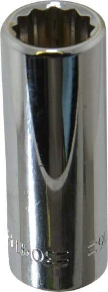 Blackhawk by Proto - 7/16", 3/8" Drive, Deep Hand Socket - 12 Points, 1-13/16" OAL, Chrome Finish - USA Tool & Supply