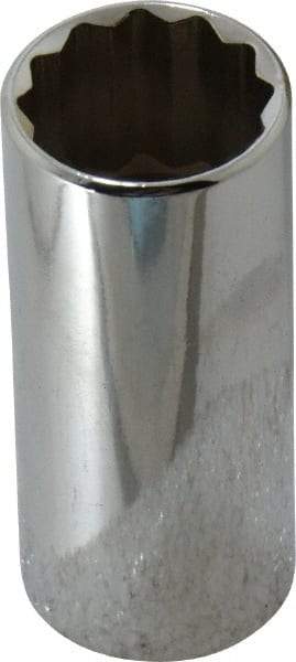 Blackhawk by Proto - 13/16", 3/8" Drive, Deep Hand Socket - 12 Points, 2-1/2" OAL, Chrome Finish - USA Tool & Supply