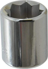 Blackhawk by Proto - 1/2", 3/8" Drive, Standard Hand Socket - 8 Points, 1" OAL, Chrome Finish - USA Tool & Supply