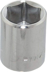 Blackhawk by Proto - 3/8" Drive, Standard Hand Socket - 6 Points, 1" OAL, Chrome Finish - USA Tool & Supply