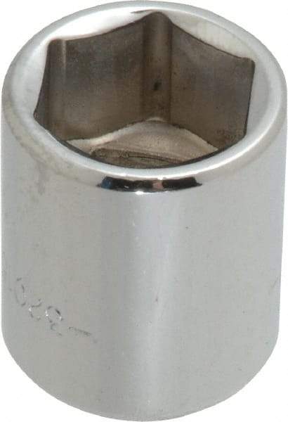 Blackhawk by Proto - 3/8" Drive, Standard Hand Socket - 6 Points, 1" OAL, Chrome Finish - USA Tool & Supply