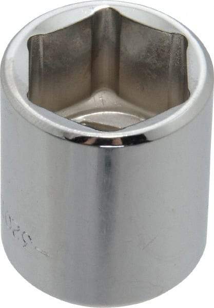 Blackhawk by Proto - 3/8" Drive, Standard Hand Socket - 6 Points, 1" OAL, Chrome Finish - USA Tool & Supply