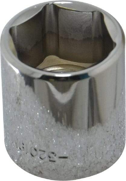 Blackhawk by Proto - 3/8" Drive, Standard Hand Socket - 6 Points, 1-7/64" OAL, Chrome Finish - USA Tool & Supply