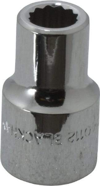 Blackhawk by Proto - 3/8", 1/2" Drive, Standard Hand Socket - 12 Points, 1-1/2" OAL, Chrome Finish - USA Tool & Supply