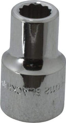 Blackhawk by Proto - 3/8", 1/2" Drive, Standard Hand Socket - 12 Points, 1-1/2" OAL, Chrome Finish - USA Tool & Supply