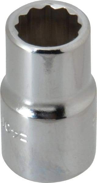 Blackhawk by Proto - 1/2", 1/2" Drive, Standard Hand Socket - 12 Points, 1-1/2" OAL, Chrome Finish - USA Tool & Supply