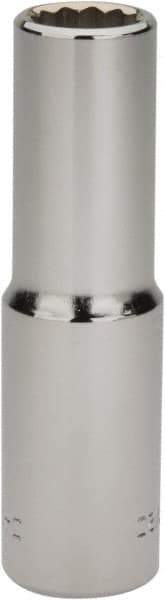 Blackhawk by Proto - 1/2", 1/2" Drive, Deep Hand Socket - 12 Points, 3-1/8" OAL, Chrome Finish - USA Tool & Supply